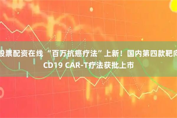 股票配资在线 “百万抗癌疗法”上新！国内第四款靶向CD19 CAR-T疗法获批上市